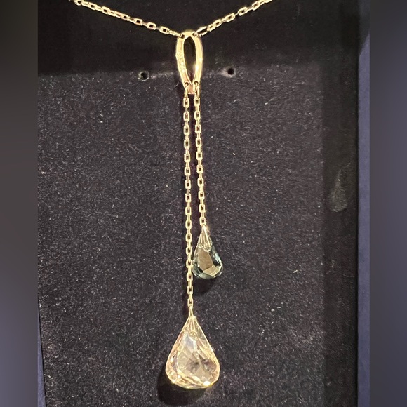 Swarovski Crystal Stone Necklace - 2 tone Brand New In Box - Picture 3 of 6